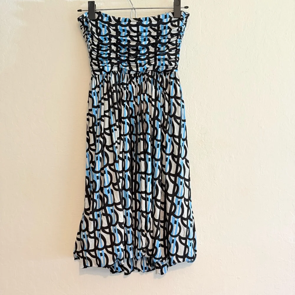 Plenty by Tracy Reece Women's Blue/Black/White Strapless Dress Size Small NWT - Picture 2 of 8
